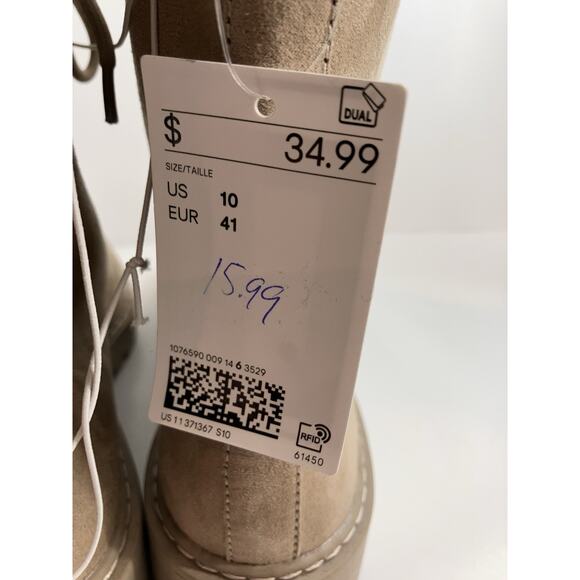 H&M Faux Suede Lace Up Women’s Combat Style Boots Size 9.5 - Picture 12 of 15